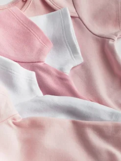 Next Pink/White 5 Pack Essential Short Sleeve Baby Bodysuits^ Bodysuits & Vests|Vests