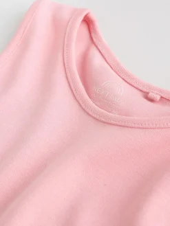 Best Next Pink/White 7 Pack Essential Vest Baby Bodysuits