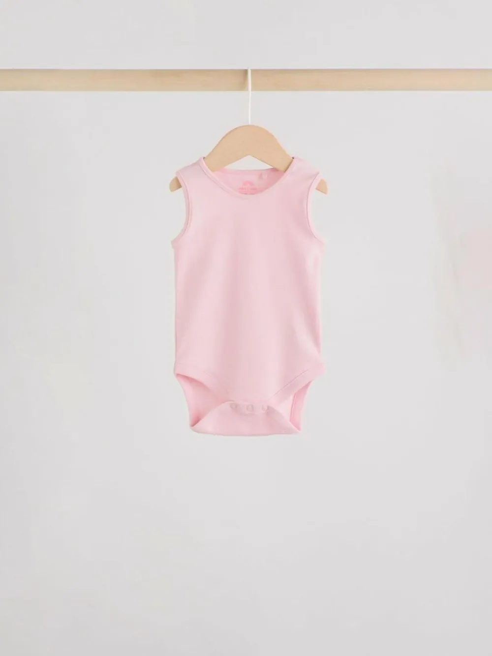 Best Next Pink/White 7 Pack Essential Vest Baby Bodysuits