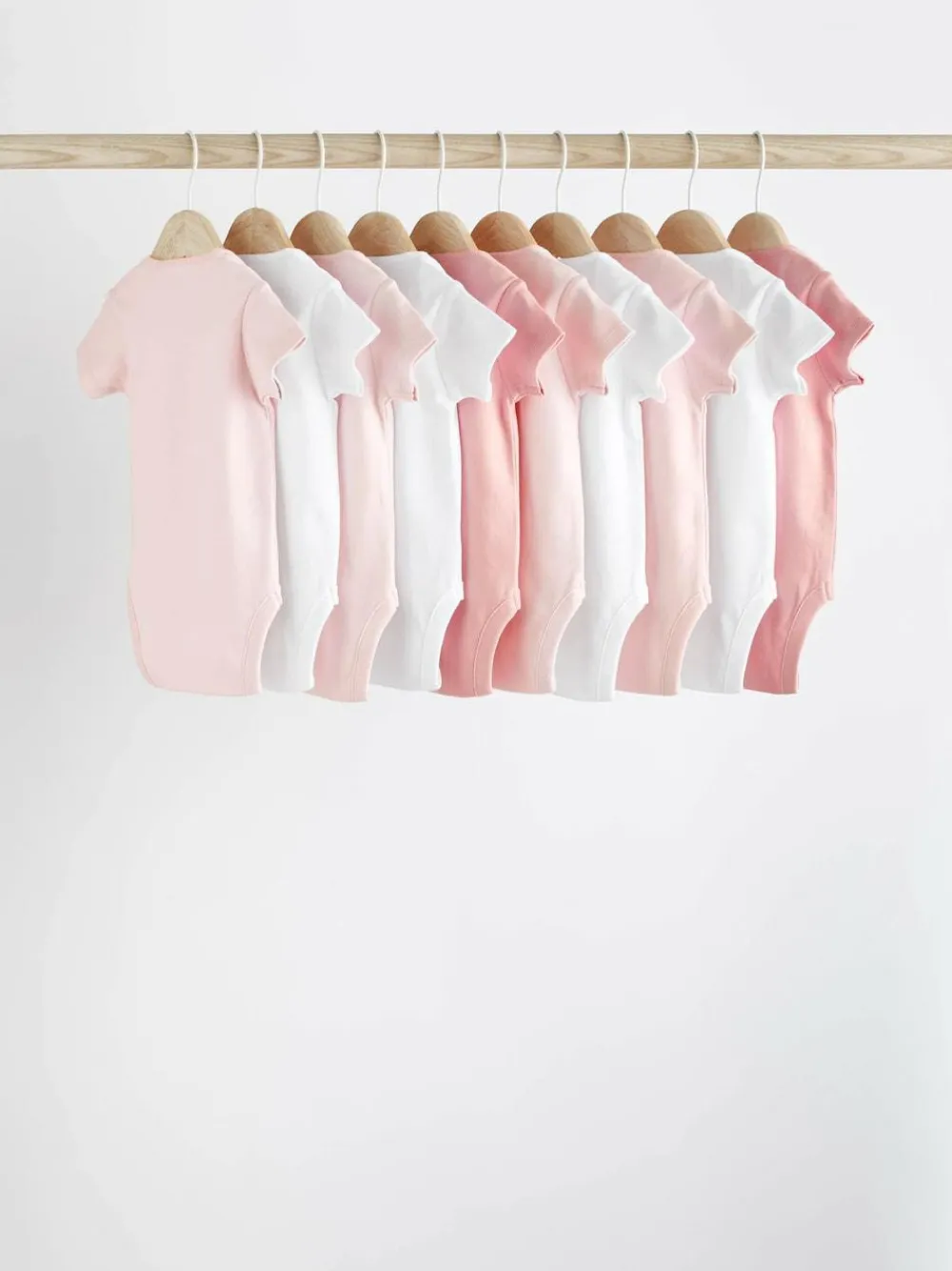 Next Pink/White 10 Pack Essential Short Sleeve Baby Bodysuits^ Bodysuits & Vests|Vests