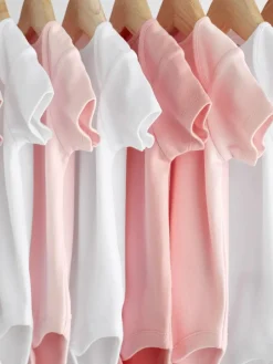 Next Pink/White 10 Pack Essential Short Sleeve Baby Bodysuits^ Bodysuits & Vests|Vests