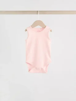 Next Pink/White 5 Pack Essential Vest Baby Bodysuits^ Bodysuits & Vests|Vests