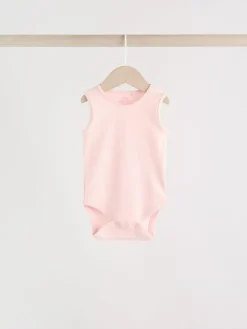 Next Pink/White 5 Pack Essential Vest Baby Bodysuits^ Bodysuits & Vests|Vests