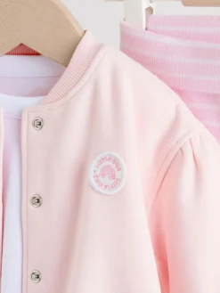 Next Pink/White Baby Jacket, Top and Leggings Set 3 Piece (0mths-2yrs)^ Sets & Coords