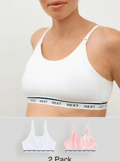 Online Next Maternity Nursing Crop Ultimate Comfort Tops 2 Pack Pink/White