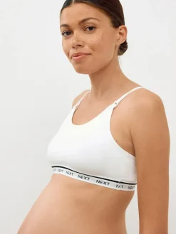 Online Next Maternity Nursing Crop Ultimate Comfort Tops 2 Pack Pink/White
