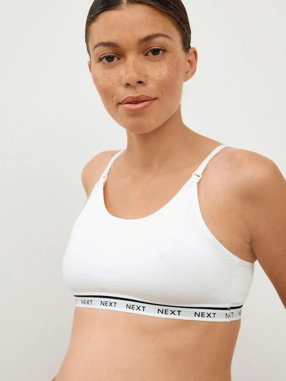 Online Next Maternity Nursing Crop Ultimate Comfort Tops 2 Pack Pink/White