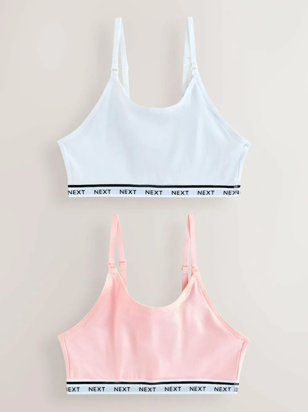 Online Next Maternity Nursing Crop Ultimate Comfort Tops 2 Pack Pink/White