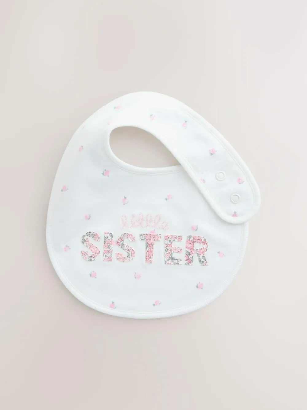 Clearance Next Pink/White Sister Family Baby Bibs 2 Pack