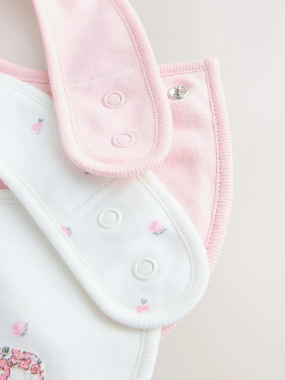 Clearance Next Pink/White Sister Family Baby Bibs 2 Pack