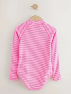 Next Textured Long Sleeve Sunsafe Swimsuit (3-16yrs)^ Swimwear