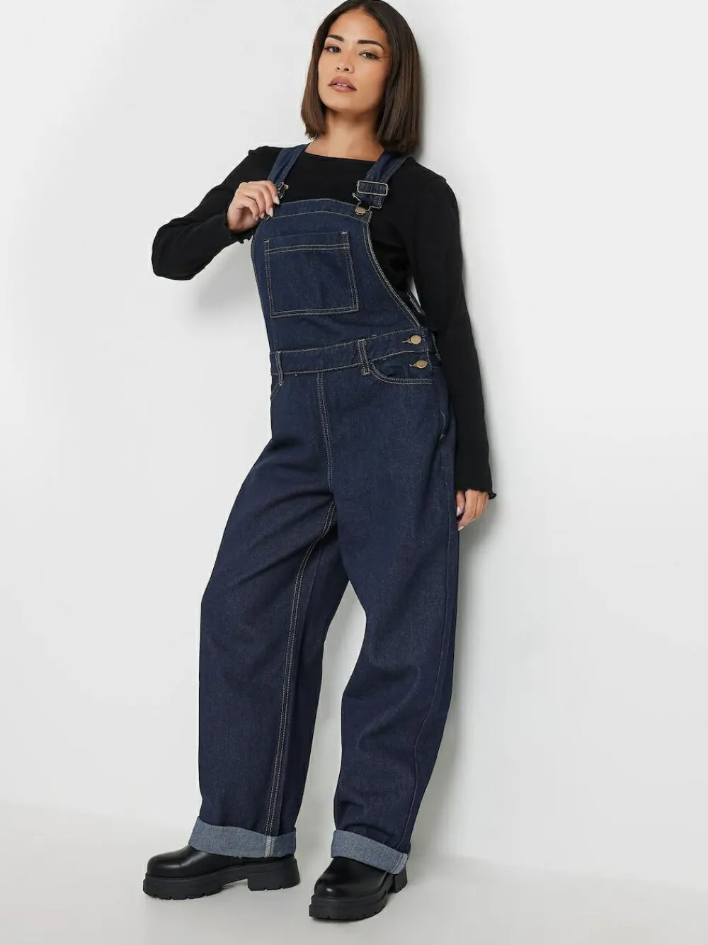 Online PixieGirl Petite Blue Straight Leg Dungarees