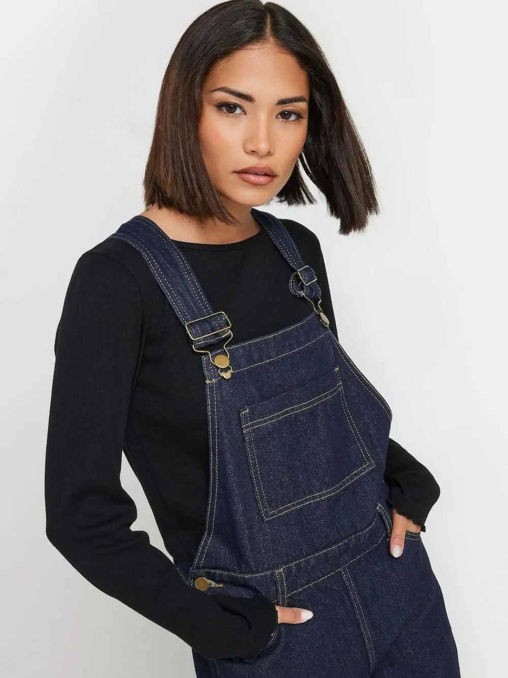 Online PixieGirl Petite Blue Straight Leg Dungarees