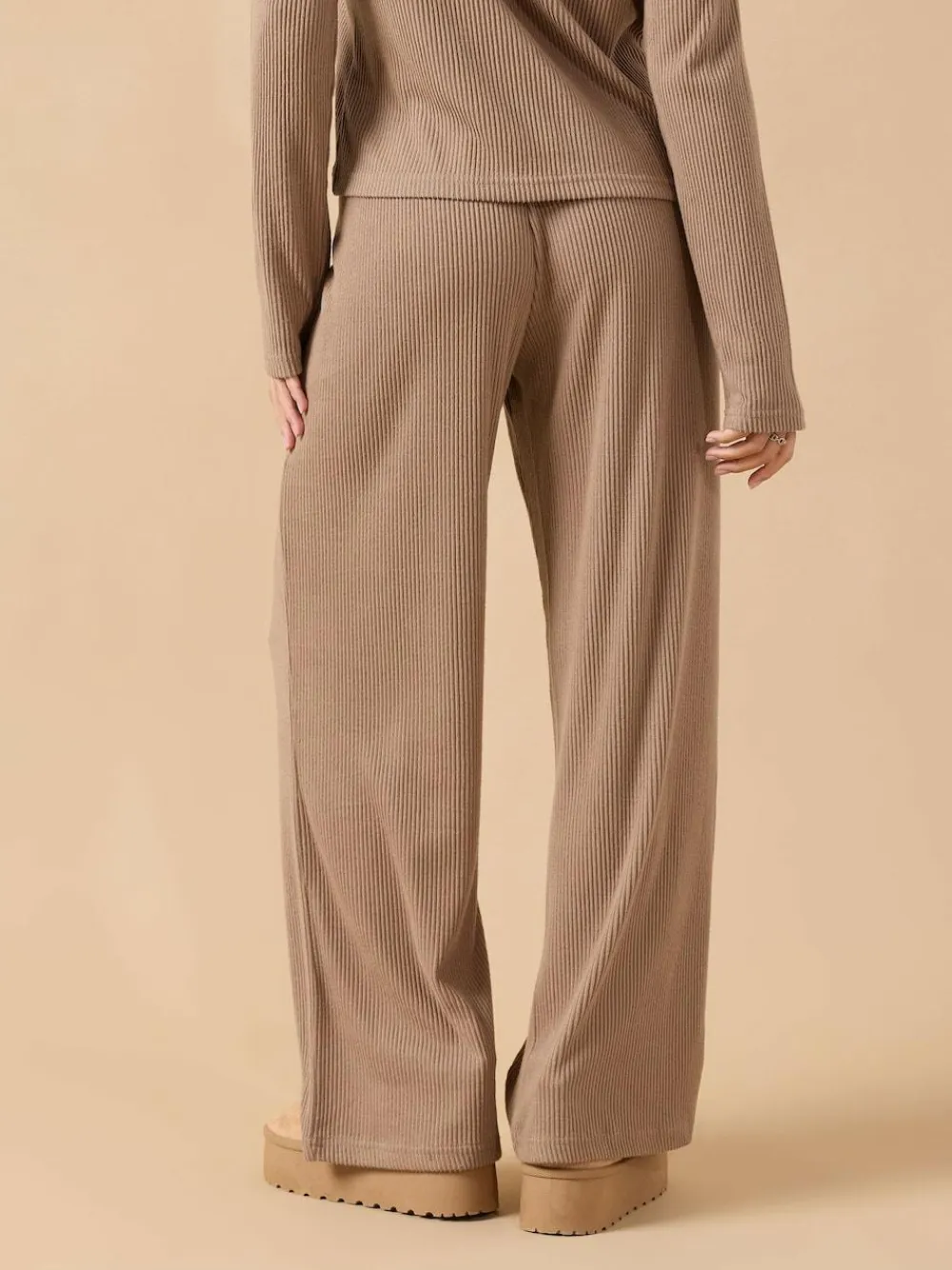 PixieGirl Petite Ribbed Wide Leg Joggers^Women Pyjamas