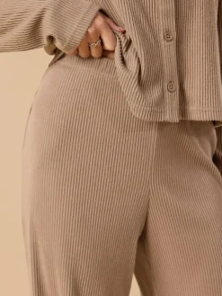 PixieGirl Petite Ribbed Wide Leg Joggers^Women Pyjamas