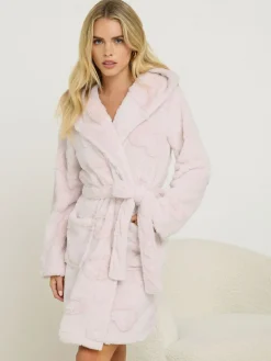 Discount PixieGirl Petite Pink Short Hooded Robe