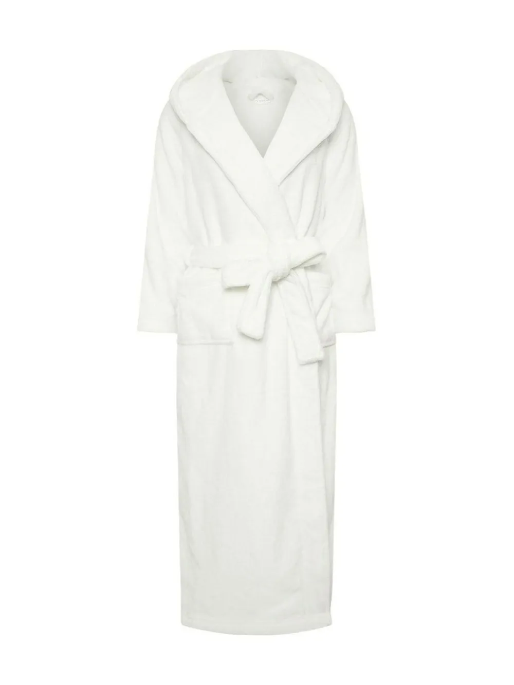 PixieGirl Petite White Cotton Touch Hooded Maxi Robe^Women Bathrobes