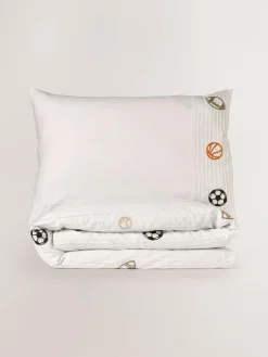 New Next Pleated Embroidered Sports Duvet Cover and Pillowcase Set