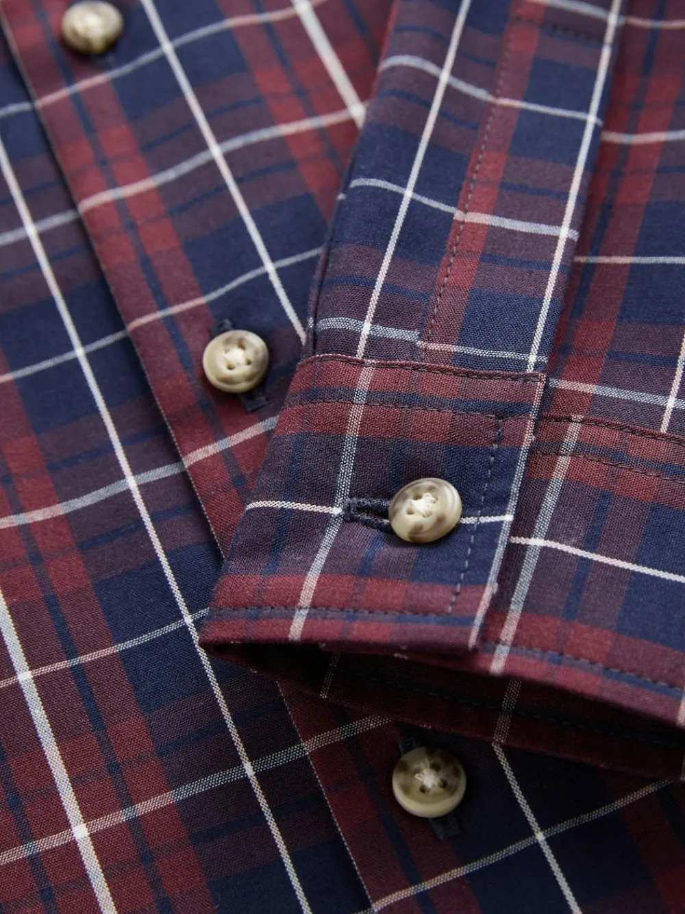 Sale Next Long Sleeve Cotton Check Shirt (3-16yrs) Plum Purple