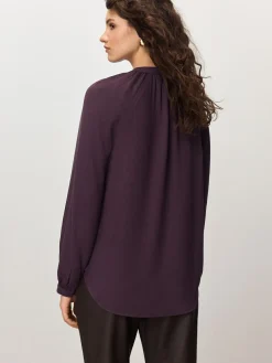 Clearance Next Plum Purple Long Sleeve V-Neck Blouse
