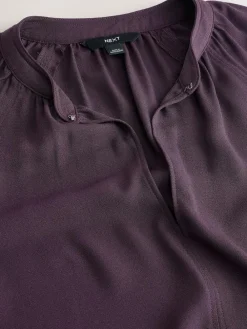 Clearance Next Plum Purple Long Sleeve V-Neck Blouse