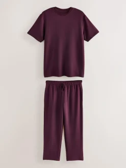 Best Next TENCEL™ Modal Blend Short Sleeve Pyjamas Set Plum Purple