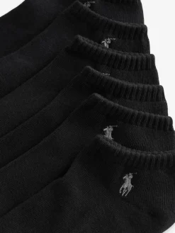Best Polo Ralph Lauren Cushioned Low-Cut Socks 6 Pack Black