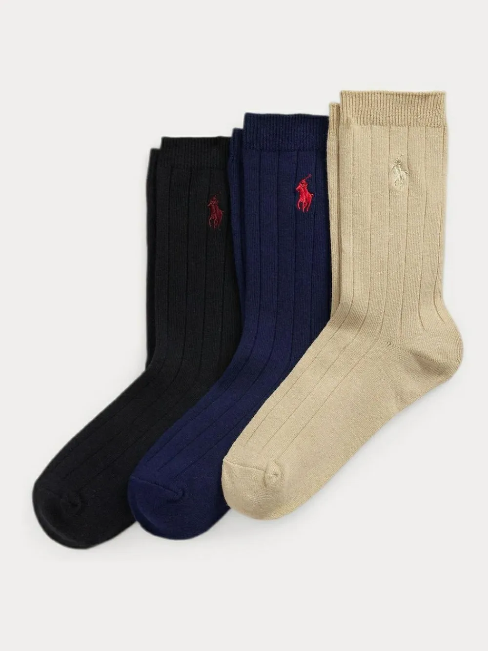 Polo Ralph Lauren Black Kids Ribbed Crew Socks 3 Pack^BOY Socks