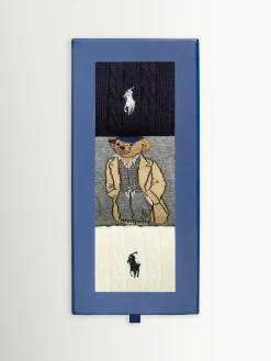 Polo Ralph Lauren Blue Bear Crew Socks 3 Pack