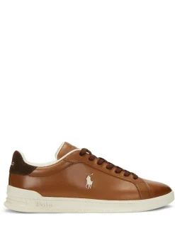 Best Polo Ralph Lauren Brown Heritage Court II Leather Trainers