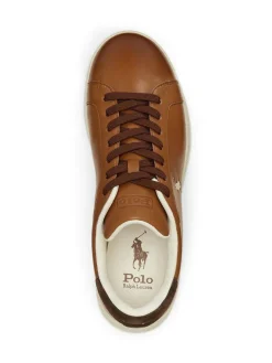 Best Polo Ralph Lauren Brown Heritage Court II Leather Trainers