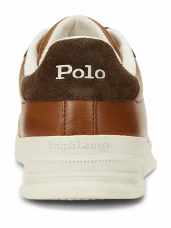 Best Polo Ralph Lauren Brown Heritage Court II Leather Trainers