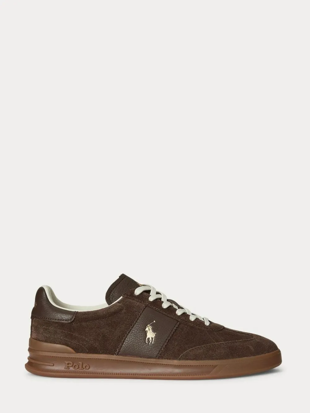 Hot Polo Ralph Lauren Hertitage Aera Suede Mix Trainers Brown