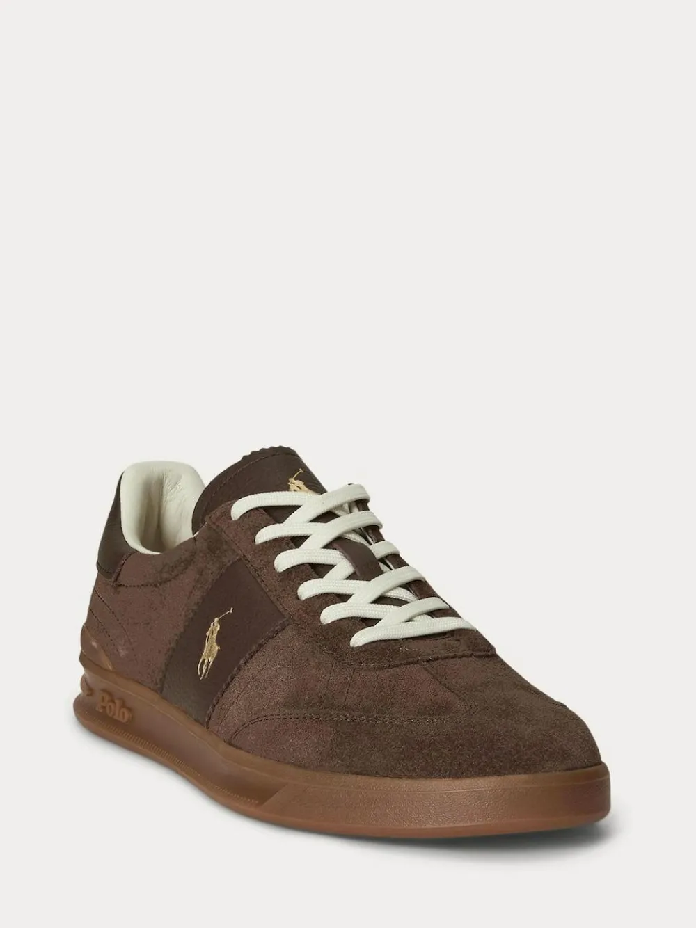 Hot Polo Ralph Lauren Hertitage Aera Suede Mix Trainers Brown