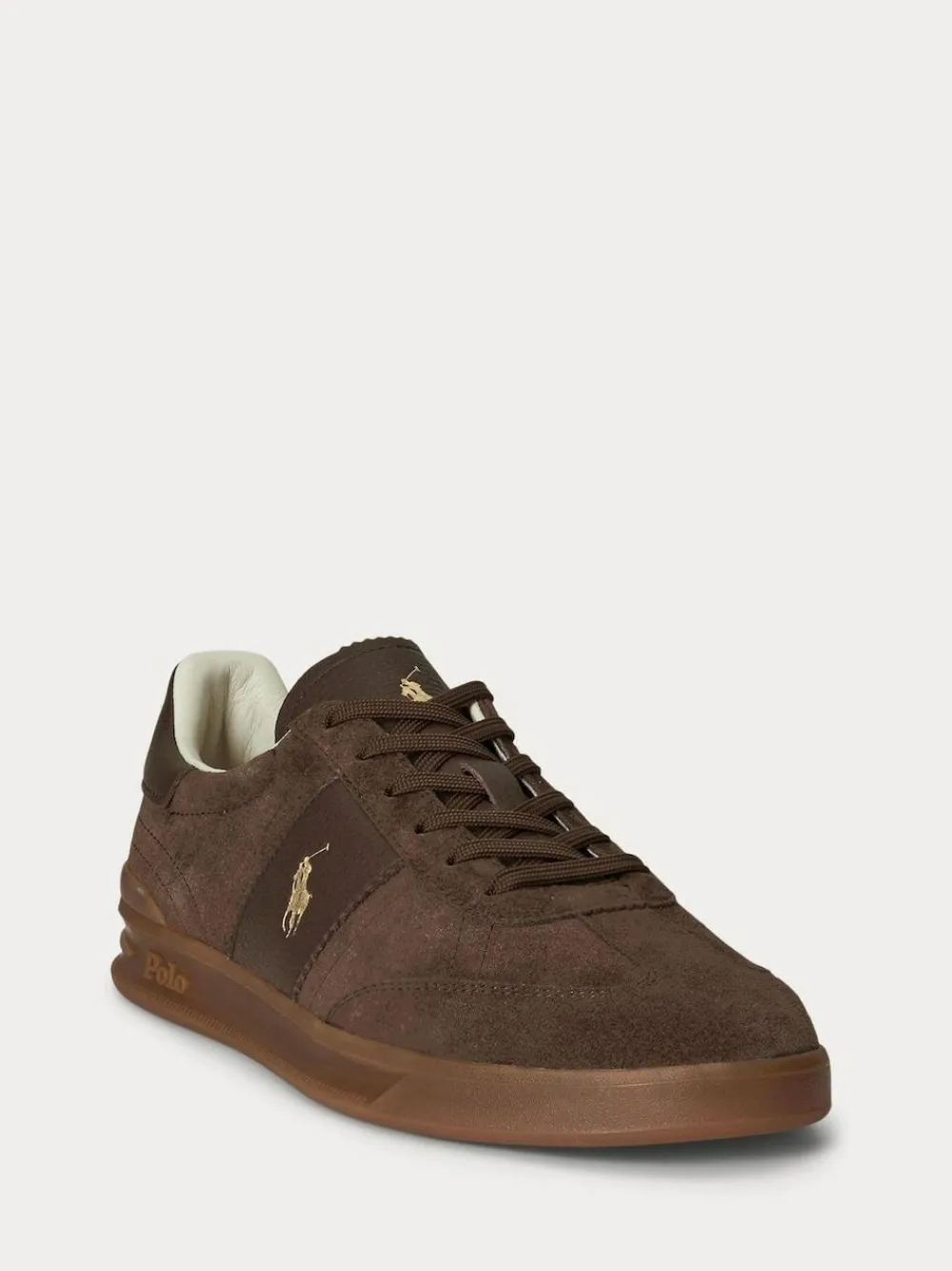 Hot Polo Ralph Lauren Hertitage Aera Suede Mix Trainers Brown