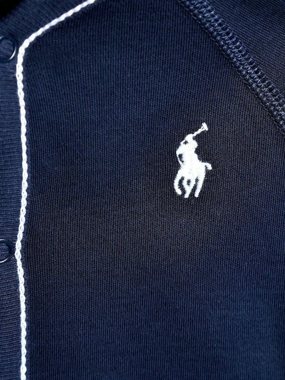 Best Polo Ralph Lauren Navy Blue Baby Logo Sleepsuit