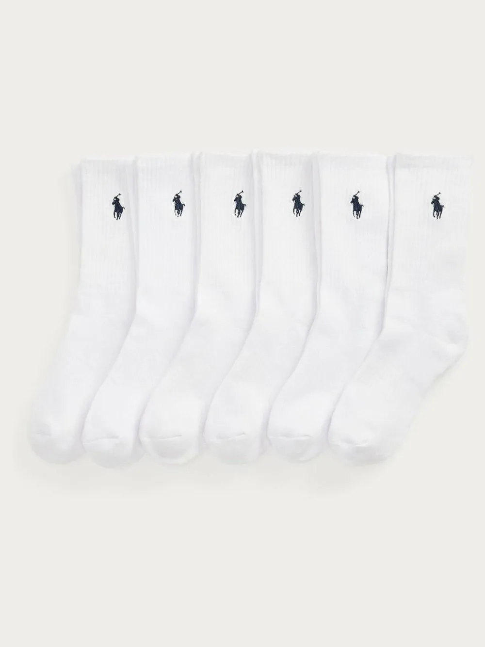 New Polo Ralph Lauren White Kids Crew Socks 6 Pack