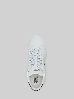 Outlet Polo Ralph Lauren Leather Heritage Court II Trainers White/Blue