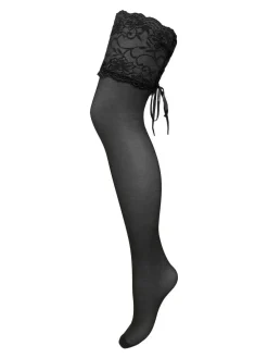 Pour Moi Black All Tied Up Laced Up 15 Denier Stockings^Women Socks & Tights