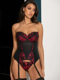 Best Pour Moi Black Amour Padded Underwired Strapless Basque Bra