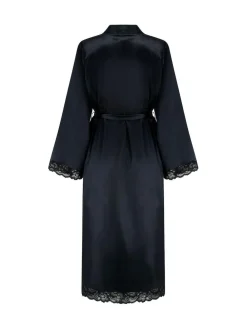 Sale Pour Moi Black Dusk Satin Kimono Sleeve Midi Gown
