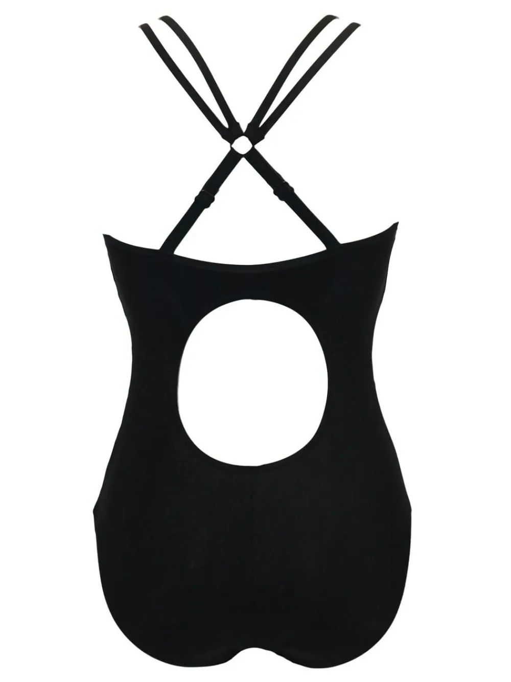 New Pour Moi Black Energy Double Strap Racerback Mesh Swimsuit