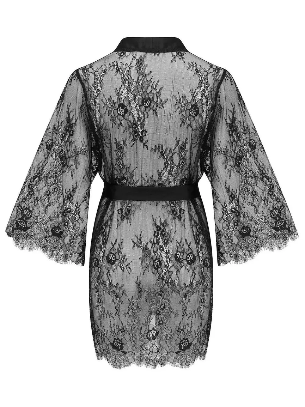 Pour Moi Black For Your Eyes Only Lace Robe^Women Bathrobes