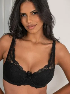 Sale Pour Moi Full Cup Flora Underwired Bra Black
