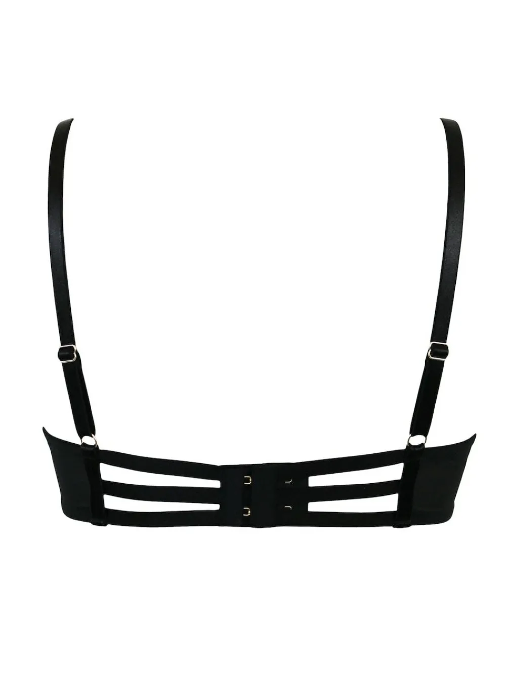 Pour Moi India Bold Floral Embroidery Non Pad Bra Black