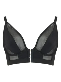 Online Pour Moi India Front Fastening Underwired Bralette Black