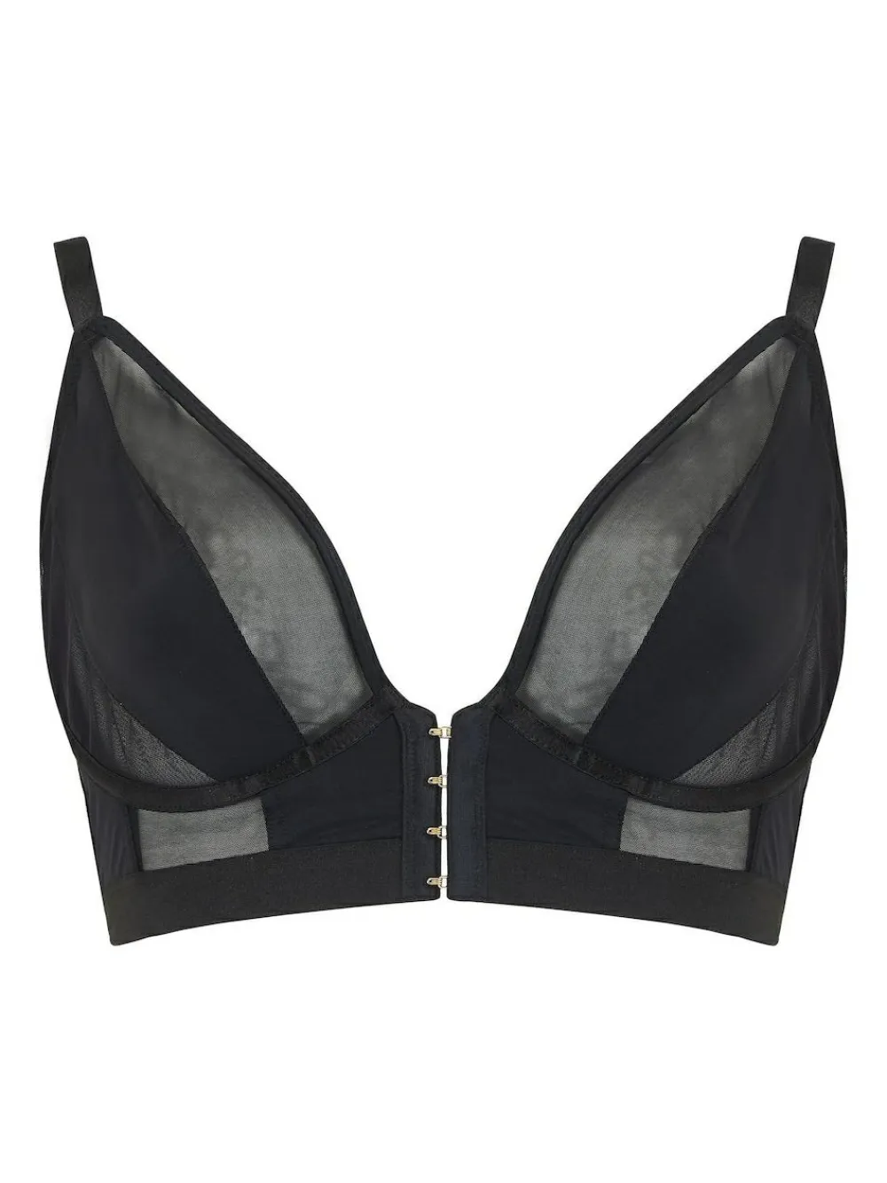 Online Pour Moi India Front Fastening Underwired Bralette Black