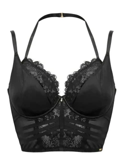 Best Pour Moi Black India Wild At Heart Double Strap Longline Bra