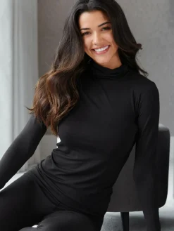 Sale Pour Moi Roll Neck Second Skin Thermal Black