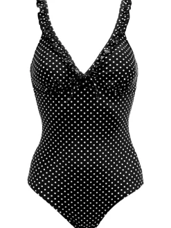 Best Pour Moi Sicily Tummy Control Frill Swimsuit Black